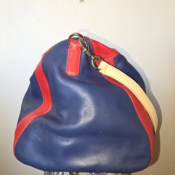 Coach Legacy Boston Weekender 23481 XL Leather Duffel Red White Blue AUTHENTIC - Picture 15 of 16